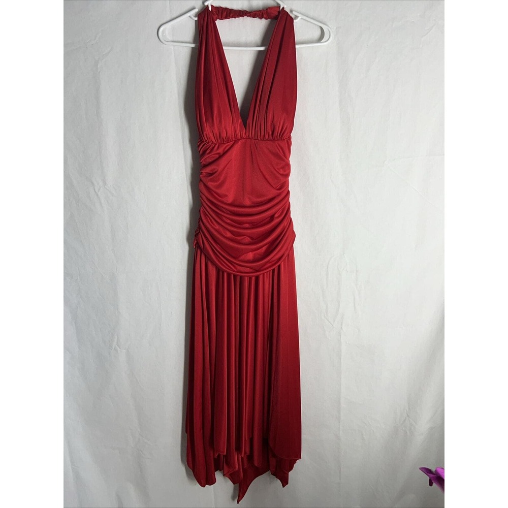 Vintage Betsy & Adam by Linda Bernell Women’s Halter Dress Prom Red Size 6